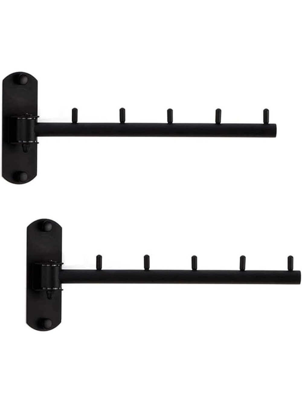 Set of 2 Heavy-Duty Folding Wall-Mounted Clothes Hangers - Space-Saving Rack